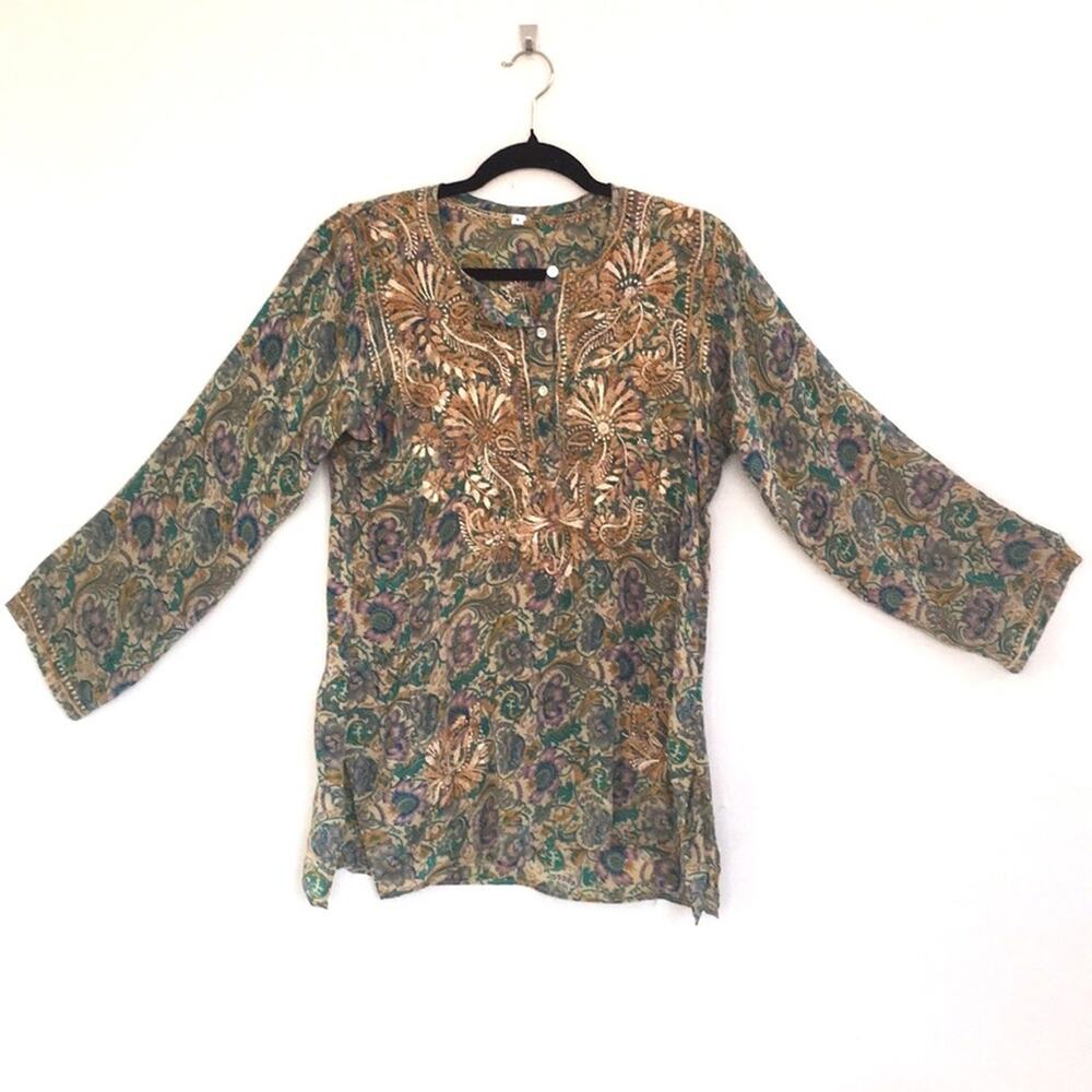 Silk floral blouse